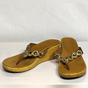 NEW Skechers Womens Beverlee Bizzy Babe Gem Wedge Sandals Sz 8.5